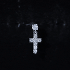 Moissanite Cross Dangly Earring for Helix Piercing D-VS1 - Rosec Jewels