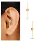 Elegant Certified Moissanite Butterfly Ear Pin Earring D-VS1 - Rosec Jewels