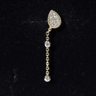 Natural Diamond Chain Dangle Earring for Cartilage Piercing Natural - ( HI-SI ) - Rosec Jewels
