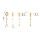 Natural Diamond Chain Dangle Earring for Cartilage Piercing Natural - ( HI-SI ) - Rosec Jewels