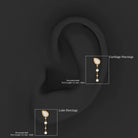 Rosec Jewels-Natural Diamond Gold Chain Dangle Earring for Cartilage Piercing