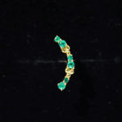 Natural Emerald Crawler Cartilage Earring with Beaded Details AAA - Rosec Jewels