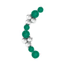 Natural Emerald Crawler Cartilage Earring with Beaded Details AAA - Rosec Jewels