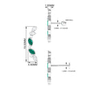 Rosec Jewels-Marquise Emerald Crawler Earring with Moissanite