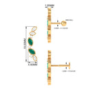 Rosec Jewels-Marquise Emerald Crawler Earring with Moissanite