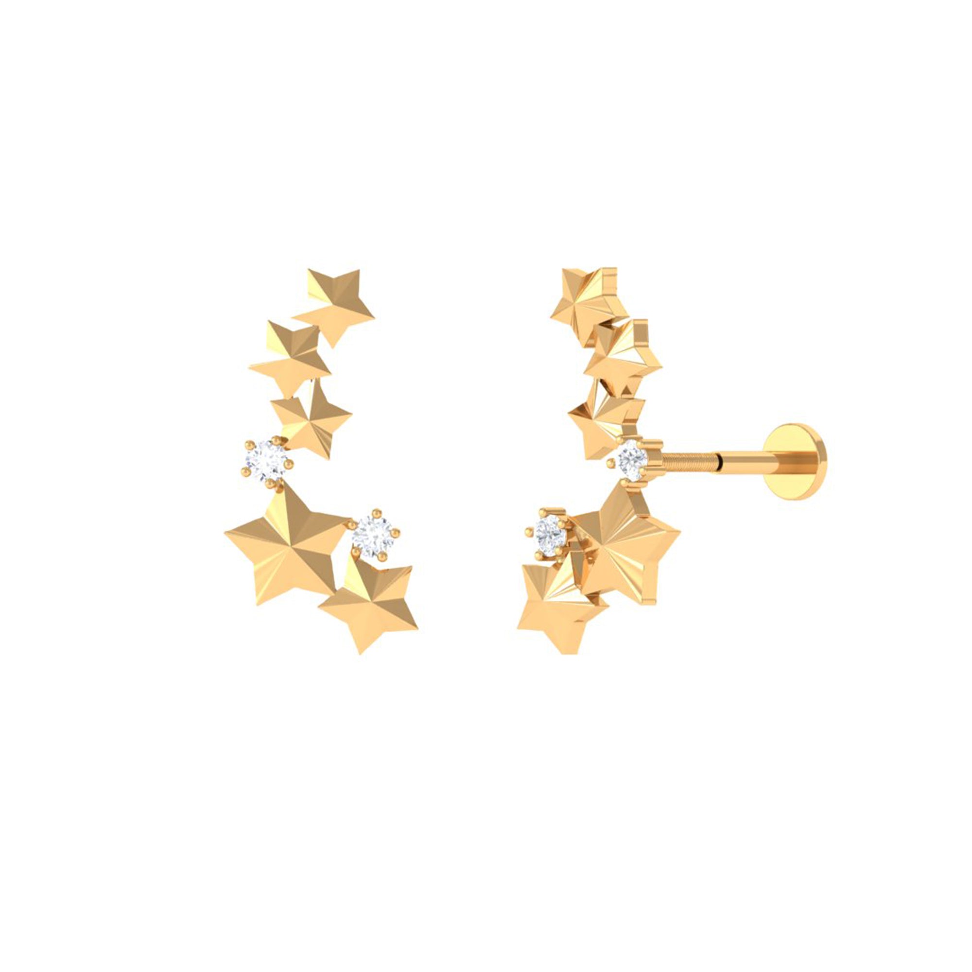 Diamond Star Celestial Crawler Earring