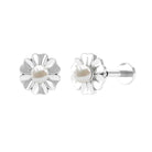 Rosec Jewels-White Pearl Floral Earring for Helix Piercing