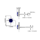 Rosec Jewels-Blue Sapphire Starburst Earring for Conch Piercing