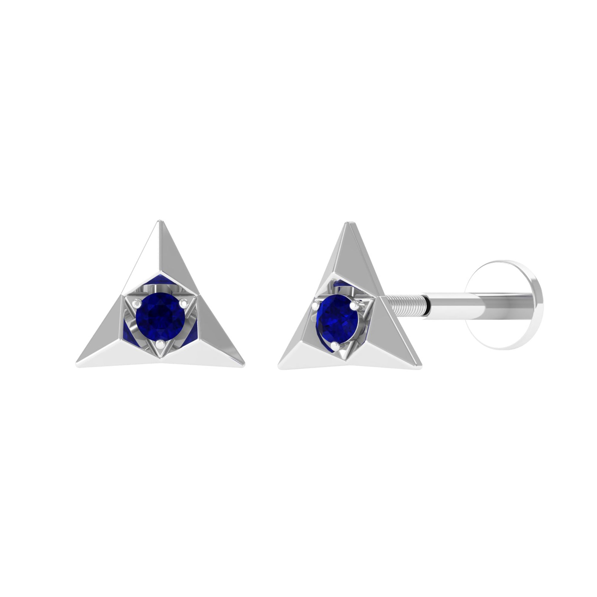 Rosec Jewels-Blue Sapphire Triangle Earring for Helix Piercing