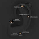 Rosec Jewels-Blue Sapphire Triangle Earring for Helix Piercing