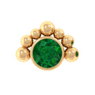 Dainty Round Emerald Tragus Earring with Beaded Detailing AAA - Rosec Jewels