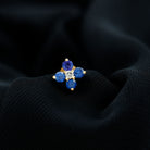 Natural Blue Sapphire Flower Earring for Rook Piercing AAA - Rosec Jewels