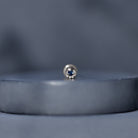 Dainty Blue Sapphire and Diamond Moon Helix Earring AAA - Rosec Jewels