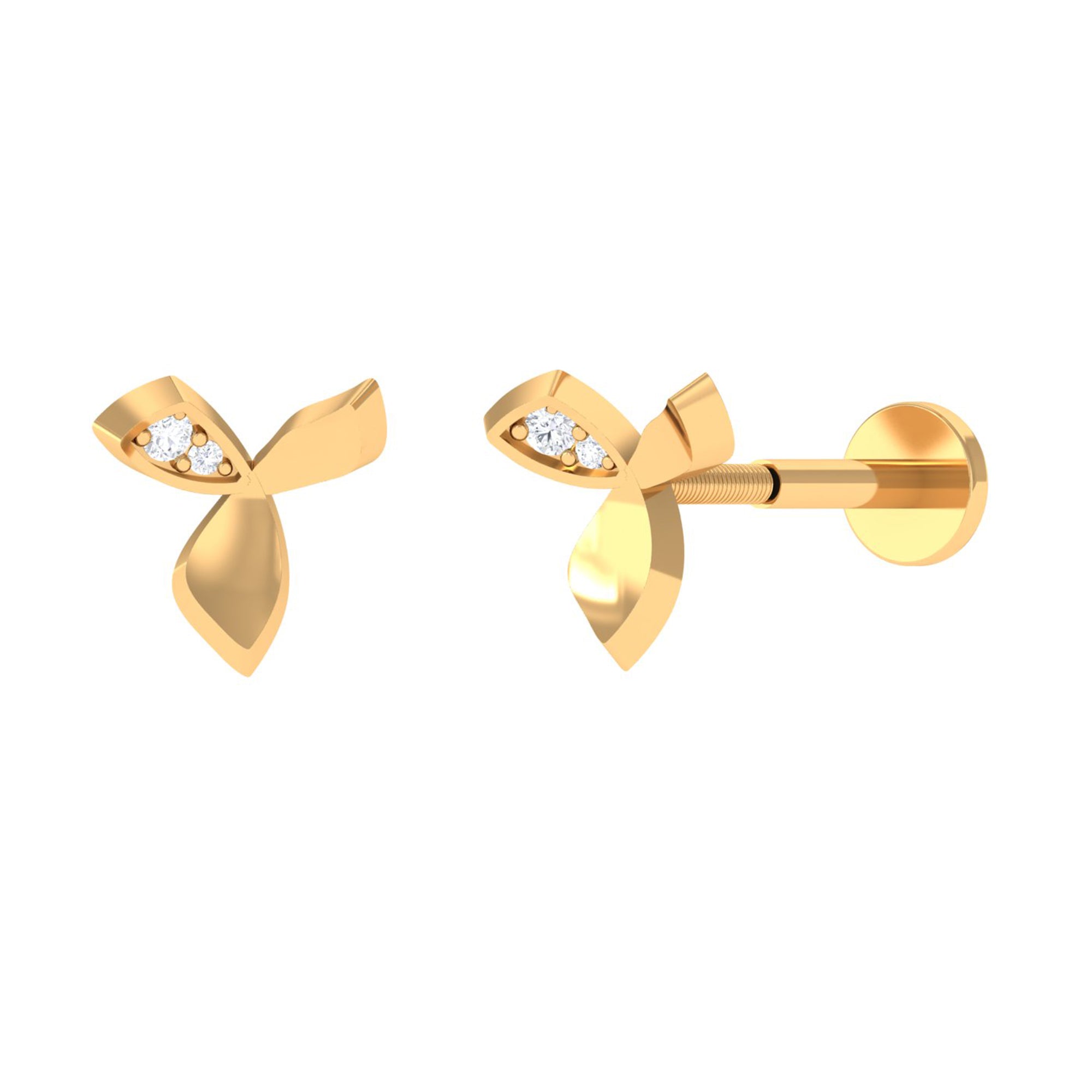 Unique Diamond Floral Earring for Tragus Piercing