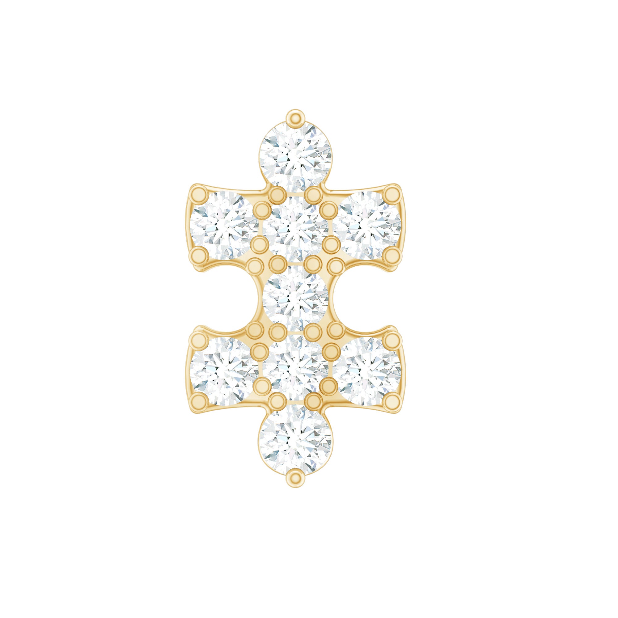 Diamond Puzzle Piece Earring for Helix Piercing