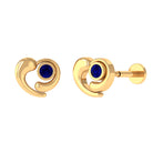 Rosec Jewels-Natural Blue Sapphire Heart Earring for Helix Piercing