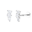 Rosec Jewels-Pear Shape Diamond 3 Stone Earring for Tragus Piercing