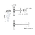 Rosec Jewels-Pear Shape Diamond 3 Stone Earring for Tragus Piercing