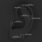 Rosec Jewels-Natural Ruby Heart Earring for Helix Piercing