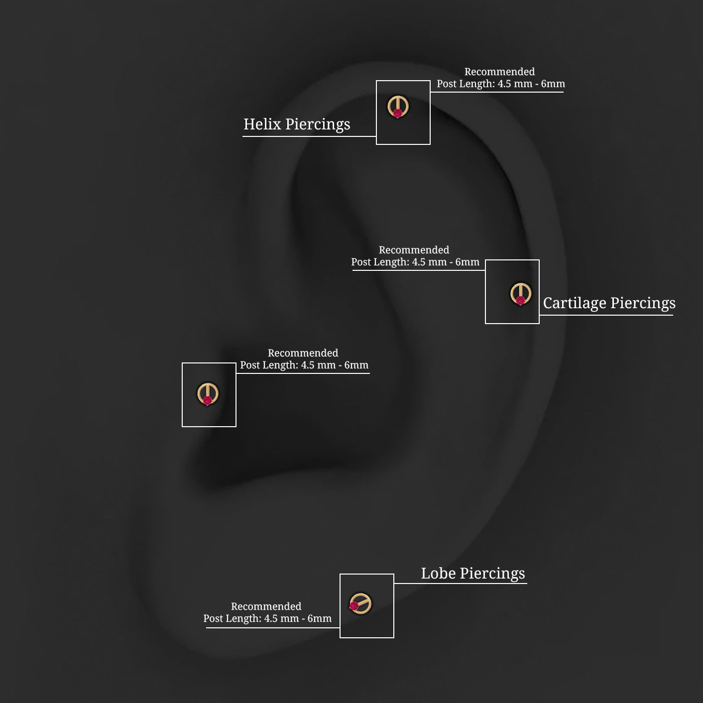 Rosec Jewels-Minimalist Ruby Earring for Conch Piercing