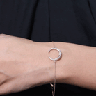 Rosec Jewels-Gold Moon Chain Bracelet with Diamond