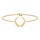 Rosec Jewels-Gold Moon Chain Bracelet with Diamond