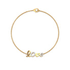 Rosec Jewels-Surface Prong Set Diamond Love Chain Bracelet