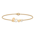 Rosec Jewels-Surface Prong Set Diamond Love Chain Bracelet