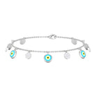 Rosec Jewels-Diamond Evil Eye Chain Charm Bracelet