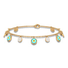 Rosec Jewels-Diamond Evil Eye Chain Charm Bracelet