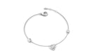 Rosec Jewels-1/4 CT Bezel Set Diamond Heart Station Chain Bracelet