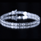 Emerald Cut Lab Grown Diamond Tennis Bracelet in Bezel Setting Lab - ( EF-VS ) - Rosec Jewels