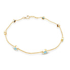 Bezel Set Aquamarine Station Bracelet for Women AAA - Rosec Jewels