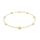 Bezel Set Seven Stone Peridot Station Bracelet AAA - Rosec Jewels
