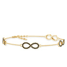 Certified Lab Grown Black Diamond Infinity Chain Bracelet AAAA ( Synthetic ) - Rosec Jewels