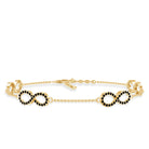 Certified Lab Grown Black Diamond Infinity Chain Bracelet AAAA ( Synthetic ) - Rosec Jewels