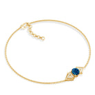 Real London Blue Topaz and Diamond Chain Bracelet AAA - Rosec Jewels