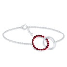 Natural Ruby Interlock Eternity Bracelet with Certificate AAA - Rosec Jewels