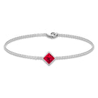 0.8 Carat Princess Cut Ruby Birthstone Bracelet AAA - Rosec Jewels