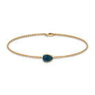 5X7MM Pear Cut London Blue Topaz Solitaire Chain Bracelet AAA - Rosec Jewels
