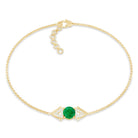 Genuine Emerald and Diamond Chain Bracelet For Her AAA - Rosec Jewels