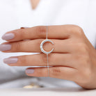 Rosec Jewels-Gold Moon Chain Bracelet with Diamond