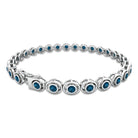 Bezel Set London Blue Topaz Tennis Bracelet for Women AAA - Rosec Jewels