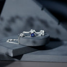 1.5 Carat Certified Moissanite and Evil Eye Station Chain Bracelet D-VS1 - Rosec Jewels