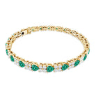 Heart Shape Lab Created Emerald and Diamond Tennis Bracelet AAAA - Rosec Jewels