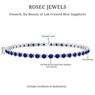 Lab Created Blue Sapphire Tennis Bracelet for Women AAAA - Rosec Jewels