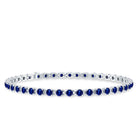 Lab Created Blue Sapphire Tennis Bracelet for Women AAAA - Rosec Jewels