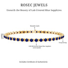Lab Created Blue Sapphire Tennis Bracelet for Women AAAA - Rosec Jewels