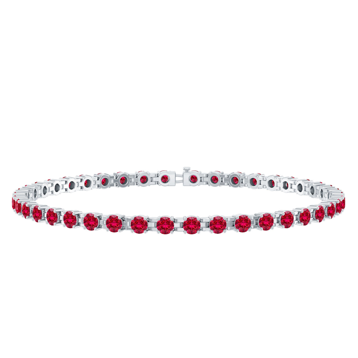 Lab Created Ruby Tennis Bracelet with Certificate AAAA - Rosec Jewels