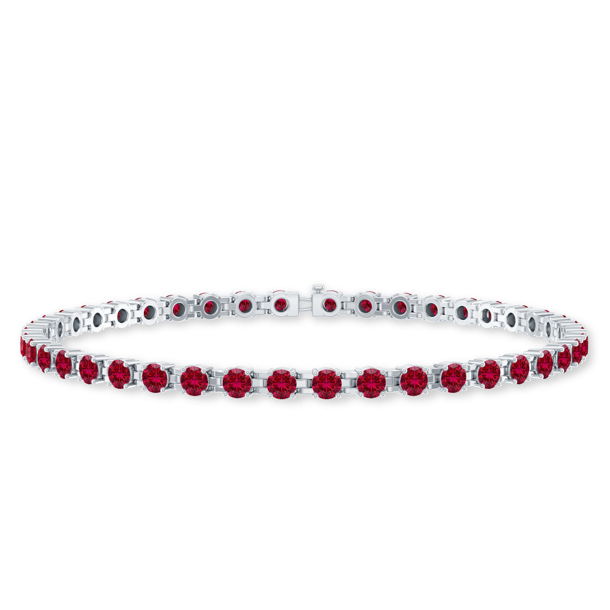 Lab Created Ruby Tennis Bracelet with Certificate AAAA - Rosec Jewels